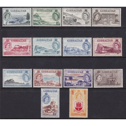 1953-59 Gibilterra, Stanley Gibbons n. 145/158 - 14 valori -  MNH**