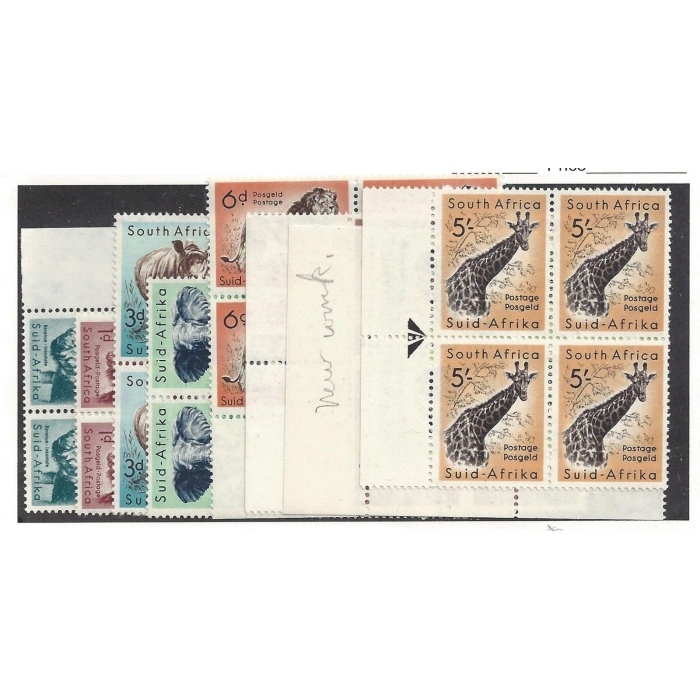 1960-61 SUDAFRICA  , Yvert n° 221A/228   MNH/** Blocco di quattro