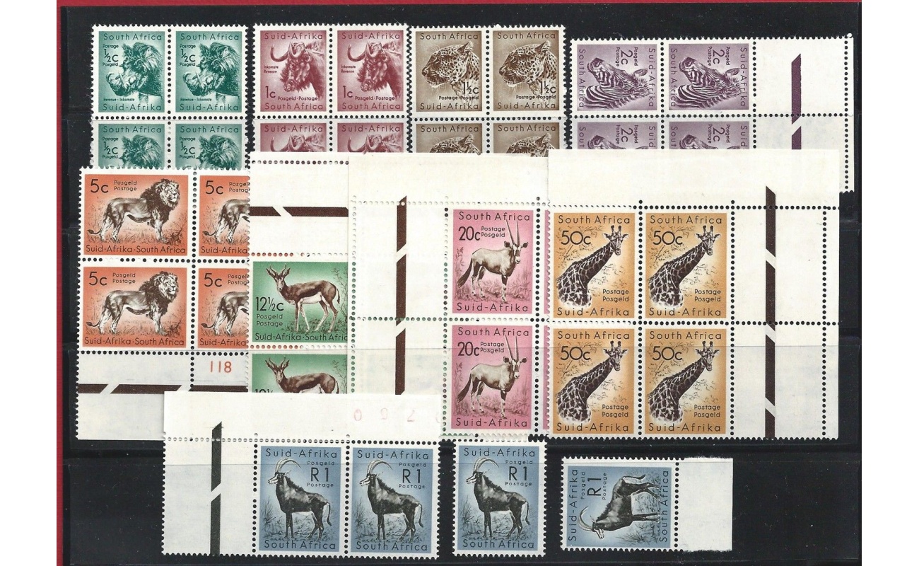 1961 SUDAFRICA  , Yvert n° 235/243  MNH/**  4 serie