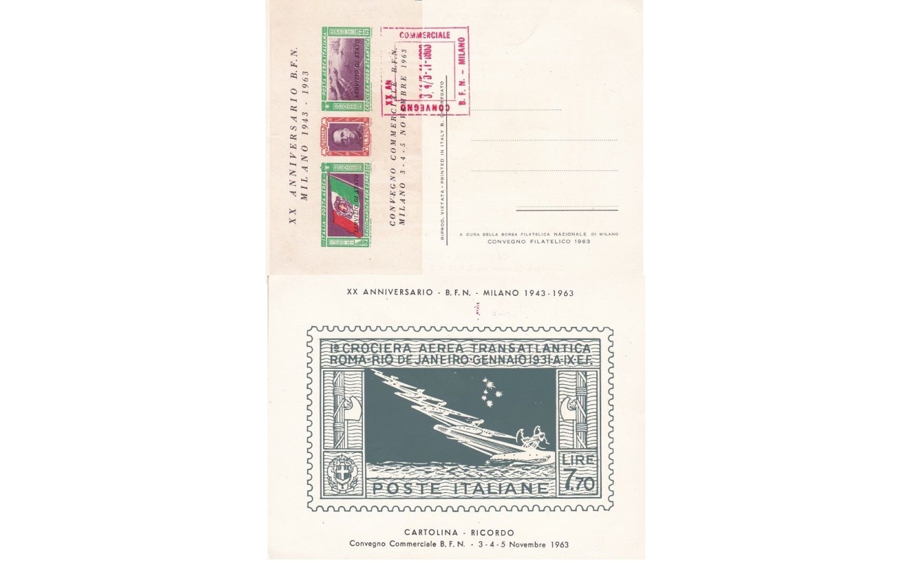 1963 Milano XX° Borsa Filatelica Nazionale - Cartolina Ufficiale