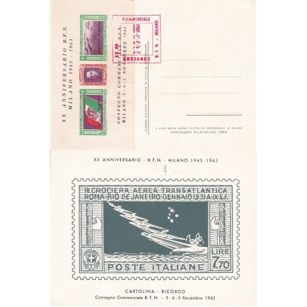 1963 Milano XX° Borsa Filatelica Nazionale - Cartolina Ufficiale