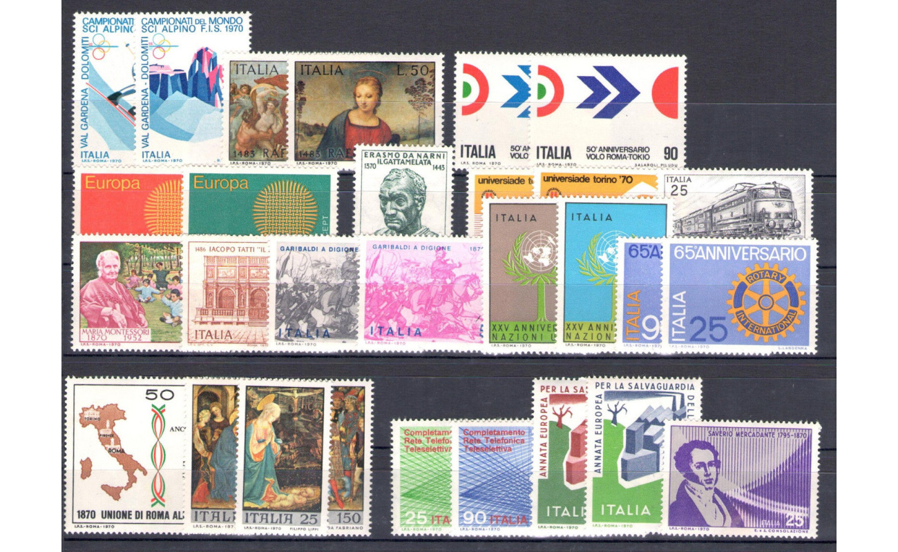 1970 Italia Repubblica, francobolli nuovi, Annata completa 28 valori - MNH**