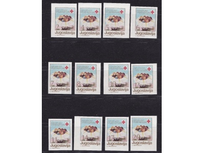 1987 JUGOSLAVIA - Benificenza n° 140/151 12 valori NON DENTELLATI - MNH**