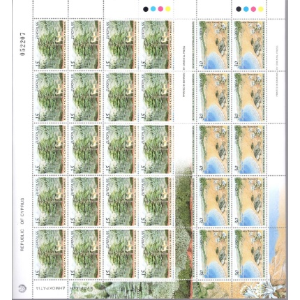 1999 EUROPA CEPT Cipro 2 Minifogli 20 val "Parchi Naturali"  MNH**