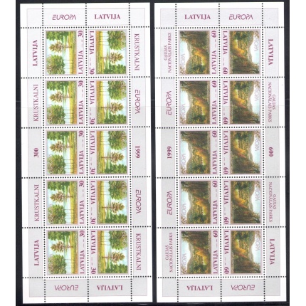 1999 EUROPA CEPT Lettonia/Latvija 2 Minifogli da 10 valori MNH**