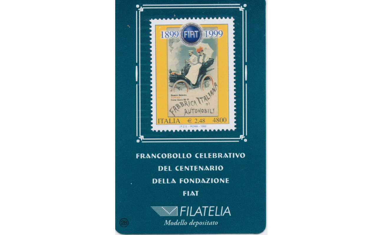1999 Italia - Repubblica , Tessera Filatelica "Fiat"  2,48 euro