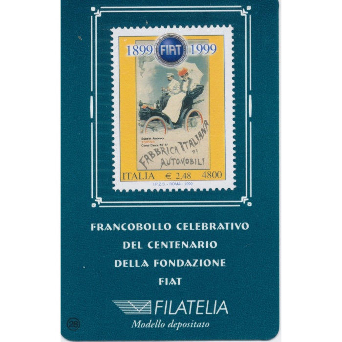 1999 Italia - Repubblica , Tessera Filatelica "Fiat"  2,48 euro