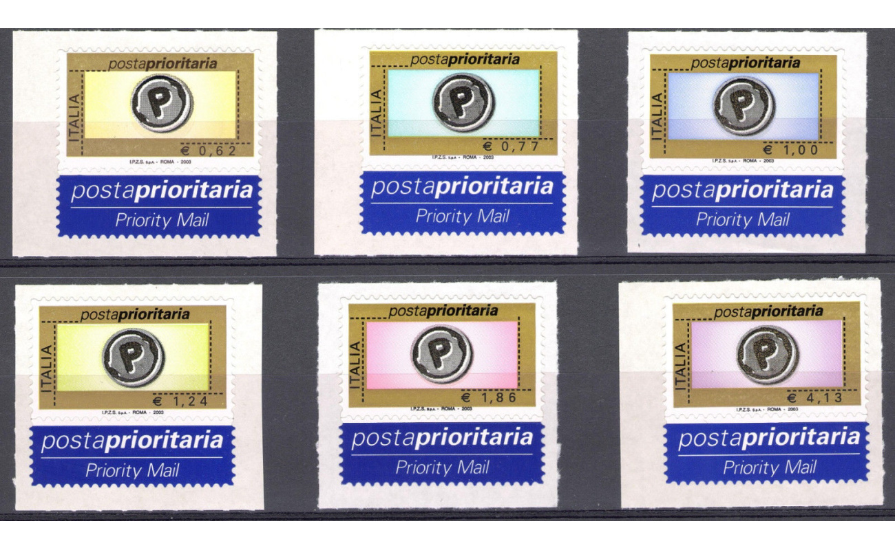 2003 Repubblica Posta Prioritaria Serie Completa 6 valori n° 2764/2769 MNH**
