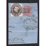 1854 GRAN BRETAGNA - n° 5 + 17 SU FRAMMENTO Firmato Raybaudi