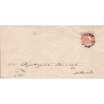 1858 LOMBARDO VENETO - n° 25 5 soldi rosso su lettera per Albaredo
