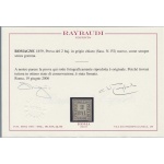 1859 Romagne, Prova del 2 baj (P2) EMESSO SENZA GOMMA Certificato Raybaudi