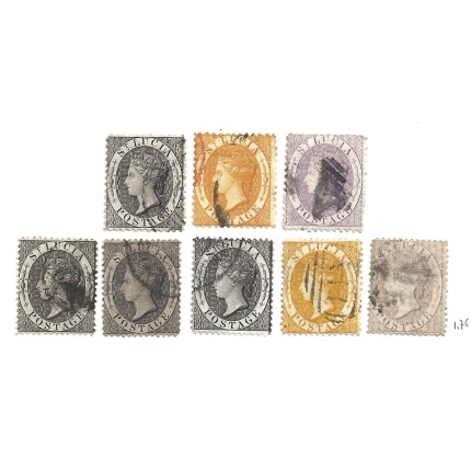 1864-76 ST. LUCIA - Regina Vittoria senza valore  USATI DENTELLATURE VARIE