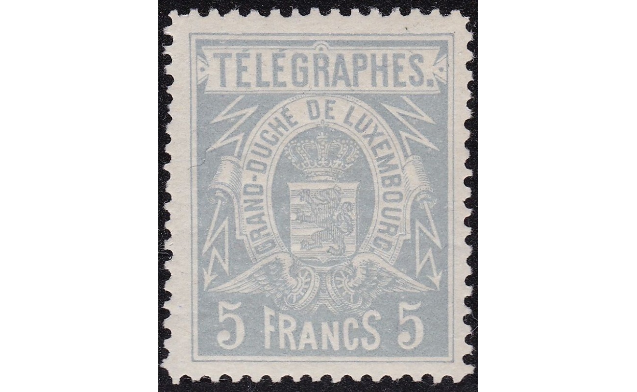 1883 LUSSEMBURGO - Telegrafo n° 5  5f. grigio azzurro  MNH/**
