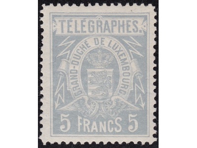 1883 LUSSEMBURGO - Telegrafo n° 5  5f. grigio azzurro  MNH/**