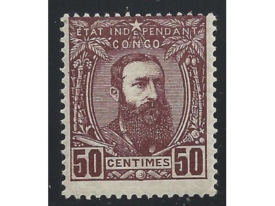 1886 ETAT INDEPENDENT DU CONGO , COB n° 9  50c. bruno-rosso  MLH/*