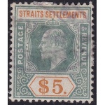 1902 STRAITS SETTLEMENT - n° 121  $5 USED £ 180