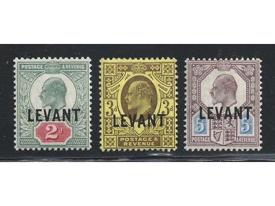 1905 BRITISH LEVANT - SG L4-L6-L8  3 valori  MLH/*