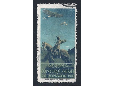 1910 Verona Concorso Aereo Vignetta policroma