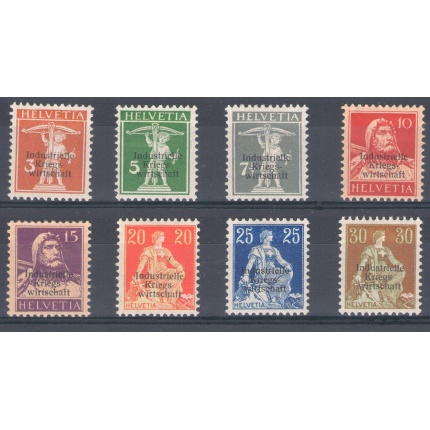 1918 Svizzera Francobolli di Servizio Unificato n° 1-8  8 val  MLH/*