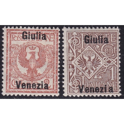 1918 Venezia Giulia, n. 19d/20d SOVRASTAMPA GIULIA VENEZIA - MNH**