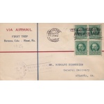 1927 CUBA, FIRST FLIGHT HAVANA - KEY WEST Florida   Muller n° 3