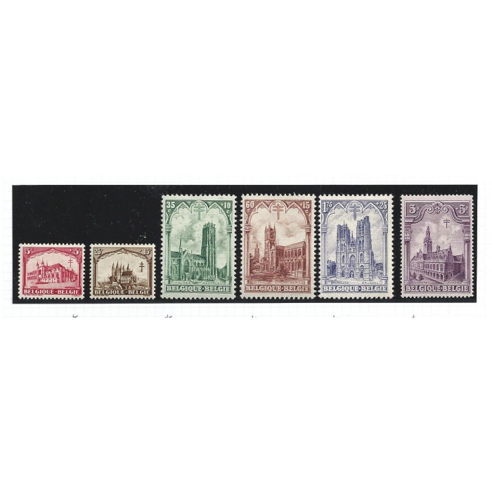 1928 Belgio - Cattedrali - n. 267/272 - 6 valori  MNH/**