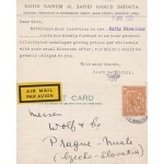 1928 IRAQ Mandate League of Nations - Card to Prague franked with n° 44