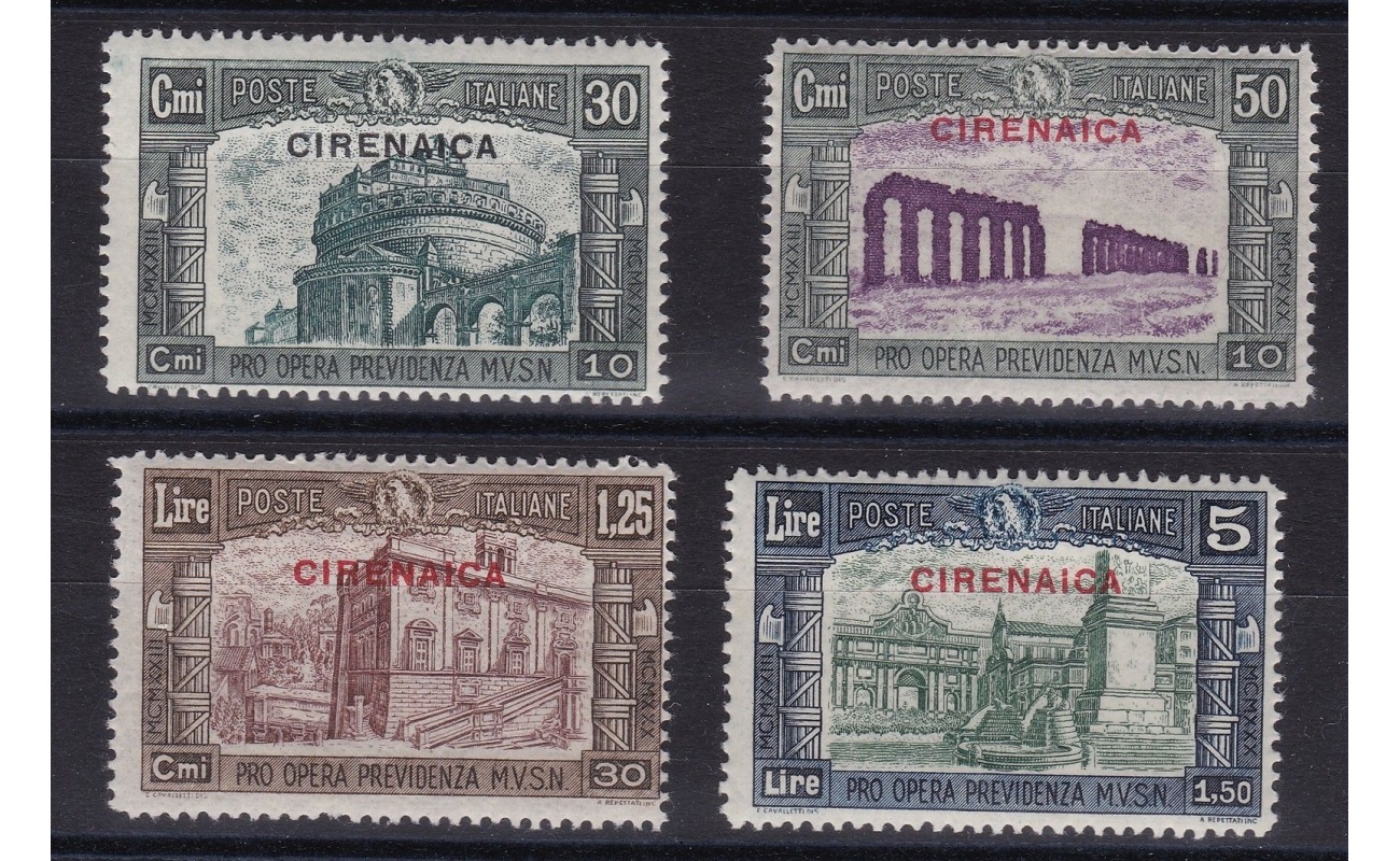 1930 Cirenaica, n° 68/71  Milizia III  4 valori  MNH/**