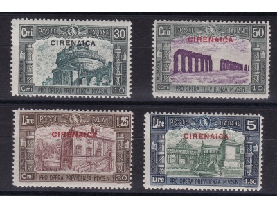 1930 Cirenaica, n° 68/71  Milizia III  4 valori  MNH/**