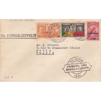 1931 BRASILE, BRAZIL, Brasilianische Post Sieger 125 A
