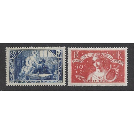 1935 FRANCIA   - n° 307/308 - Pro Intellettuali disoccupati - 2 valori  MNH/**