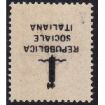 1944 RSI, n° 494l 75 cent. carminio MNH** Soprastampa dritta al verso e capovolta