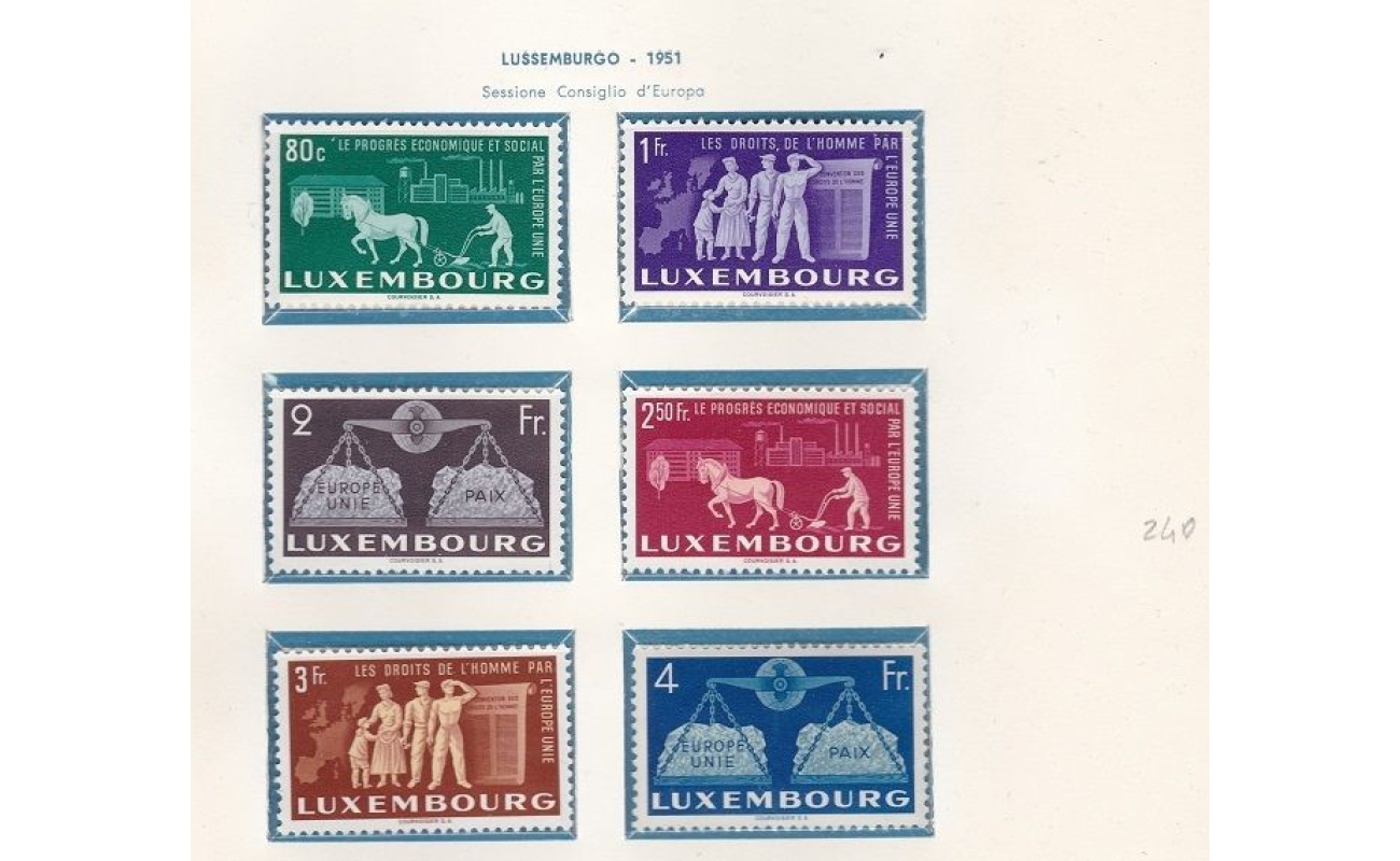 1950-59 Lussemburgo - EUROPA PRECURSORI - Lotto di 41 valori  € 720