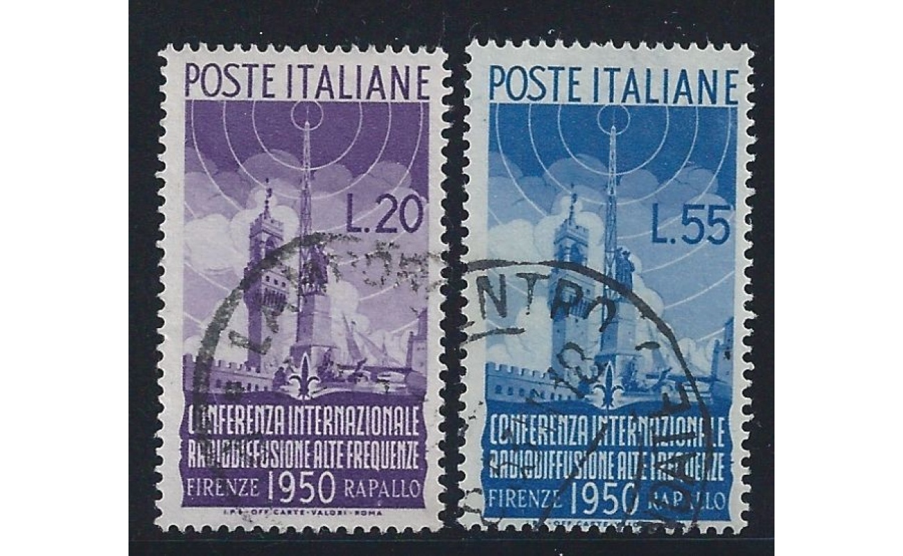 1950 Italia - Repubblica n° 623/624 Radiodiffusione serie usata