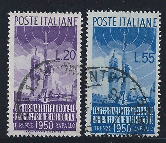 1950 Italia - Repubblica n° 623/624 Radiodiffusione serie usata