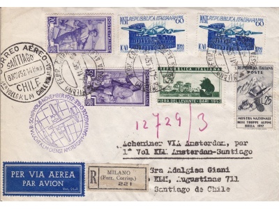 1952  Primo volo KLM da Amsterdam a Santiago