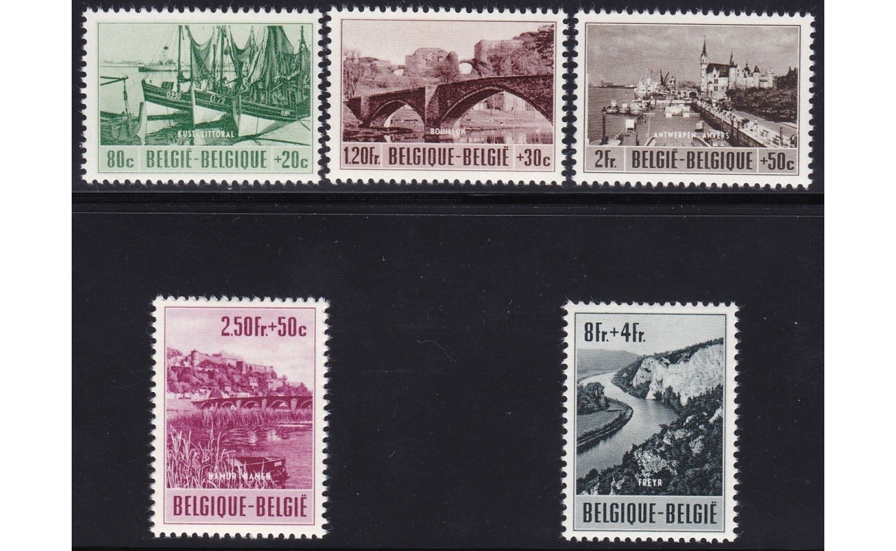 1953 Belgio  - n° 918/923  5 valori  MNH/**