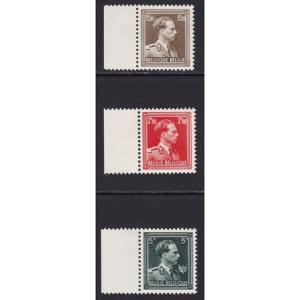 1956-57 BELGIO, Catalogo Unificato n. 1005/1007 - Re Leopoldo III - 3 valori - MNH**