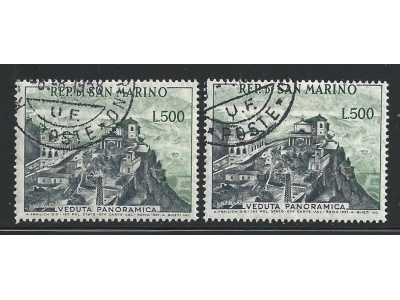 1958 SAN MARINO, n° 475  500 Lire grigio e verde  USATO