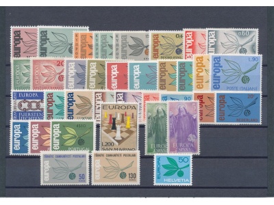 1965 EUROPA CEPT, annata completa , francobolli nuovi , 19 paesi 36 valori , MNH**