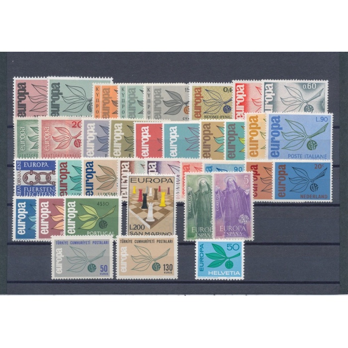 1965 EUROPA CEPT, annata completa , francobolli nuovi , 19 paesi 36 valori , MNH**