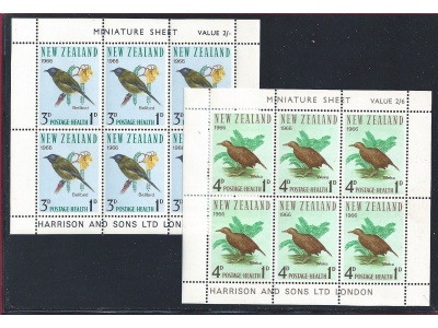 1966 New Zealand , Yvert Foglietti n. 19/20 Uccelli  MNH**