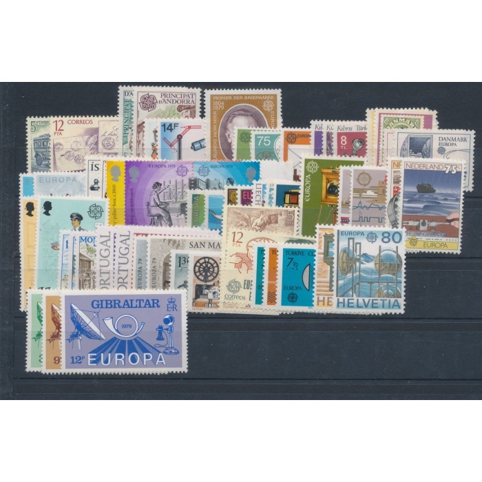 1979 EUROPA CEPT , annata completa , francobolli nuovi , "Storia Postale" 31 paesi 68 valori MNH**