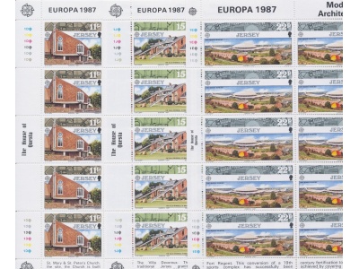 1987 EUROPA CEPT  Jersey 3 Minifogli "Architettura Moderna" MNH**