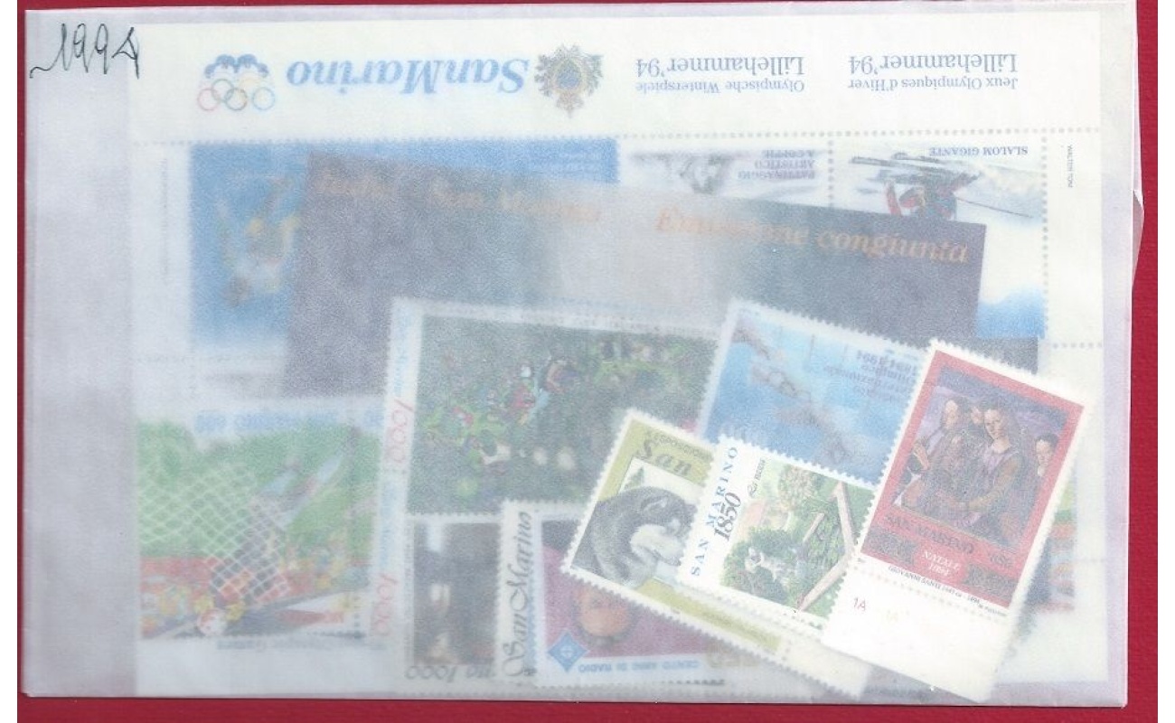 1994 San Marino, francobolli nuovi , Annata Completa 33 valori + 2 Foglietti - MNH**