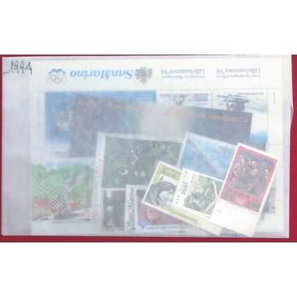 1994 San Marino, francobolli nuovi , Annata Completa 33 valori + 2 Foglietti - MNH**