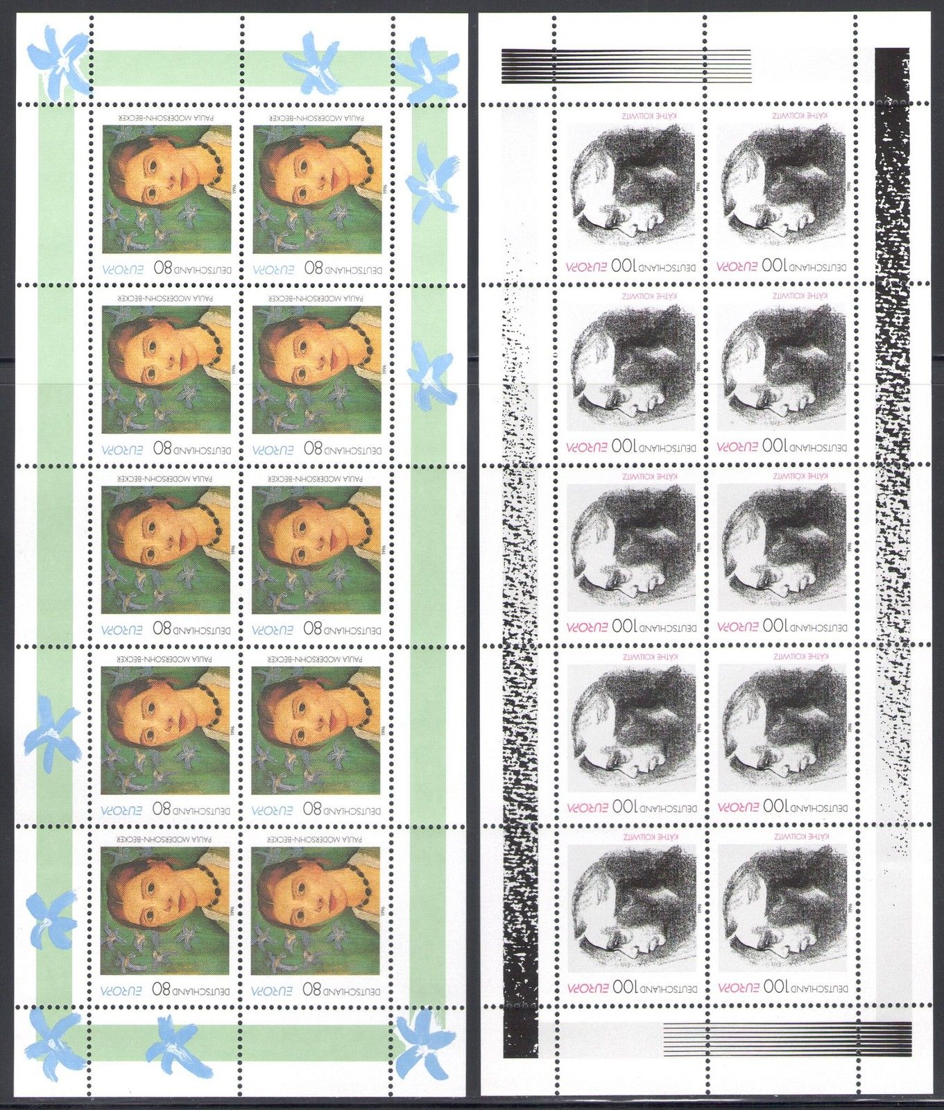 1996 EUROPA CEPT Germania 2 Minifogli da 10 valori MNH**