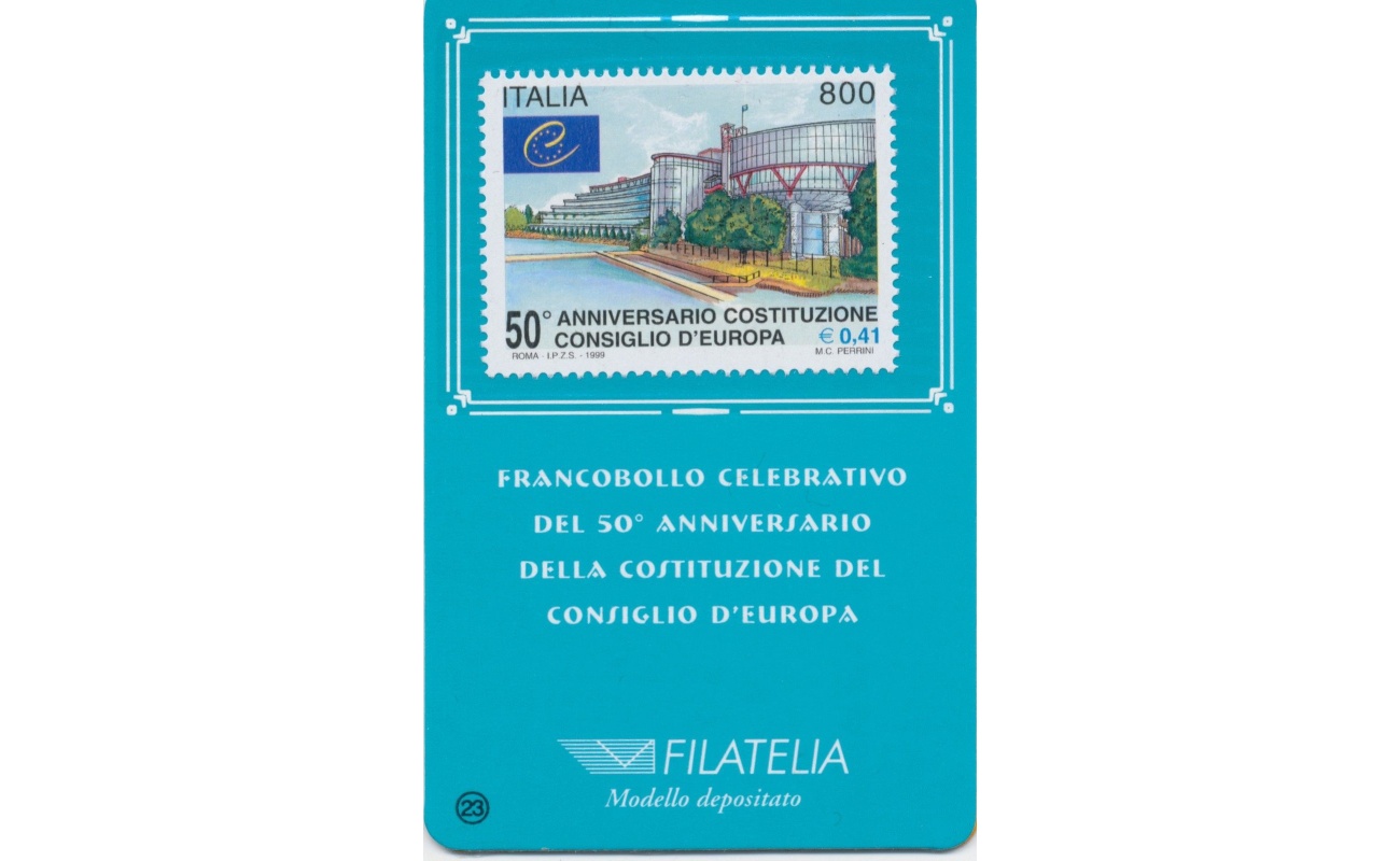 1999 Italia - Repubblica , Tessera Filatelica ,  Consiglio d'Europa , 0,41€