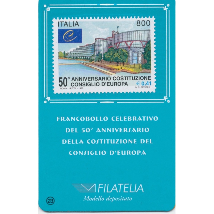 1999 Italia - Repubblica , Tessera Filatelica ,  Consiglio d'Europa , 0,41€
