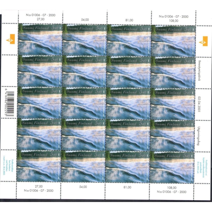 2001 EUROPA CEPT Finlandia/Finland 1 Minifoglio da 20 val  MNH**